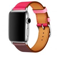 eses Színes bőr szíj Apple Watchhoz - Rózsa bordó 38mm, 40mm, 41mm