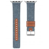 eses Bőr formális szíj Apple Watchhoz - Kék 42mm, 44mm, 45mm, 49mm