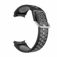 eses Szilikon szíj Samsung Galaxy Watch 4, 5, 6 órához - Fekete és szürke, 20 mm
