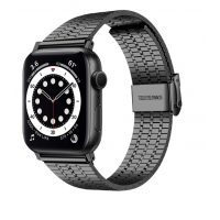 eses Fém szíj az Apple Watch-hoz háromcsíkos csíkkal - Fekete 38mm, 40mm, 41mm