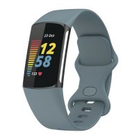 eses Szilikon pánt Fitbit Charge 5 és 6 - L méret, kék szürke