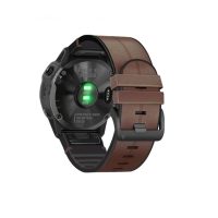 eses Sport bőr szíj Garmin készülékhez - Sötétbarna, QuickFit 26 mm