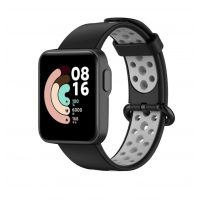 eses Perforált szilikon szíj Xiaomi Mi Watch Lite készülékhez - Fekete szürke