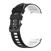 eses Szilikon szíj Samsung Galaxy Watch 4, 5, 6 telefonokhoz - Fekete-fehér, 20 mm