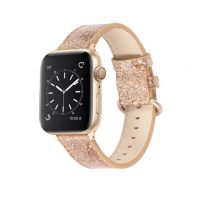 eses Csillogó bőr szíj Apple Watchhoz - Arany 38mm, 40mm, 41mm