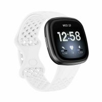 eses Perforált szilikon szalag Fitbit Versa 3 és 4, Sense 1 és 2 - S méret, fehér