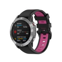 eses Szilikon pánt Garminhoz - Fekete és rózsaszín, QuickFit 22 mm