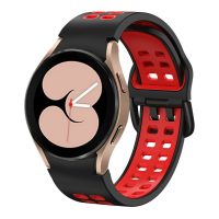 eses Szilikon szíj Samsung Galaxy Watch 4, 5, 6 órához - Fekete és piros, 20 mm
