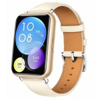 eses Bőrszíj Huawei Watch Fit 2 - Krémfehér