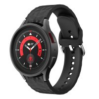 eses Szilikon szíj textúrázott Samsung Galaxy Watch 4, 5, 6 - Fekete, 20 mm