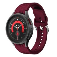 eses Szilikon szíj textúrázott Samsung Galaxy Watch 4, 5, 6 - Bordó, 20 mm