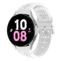eses Perforált mintás szilikon szíj Samsung Galaxy Watch 4, 5, 6 telefonokhoz - Fehér 20 mm