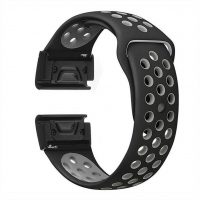 eses Szilikon perforált szíj Garminhoz - Fekete szürke, QuickFit 26mm