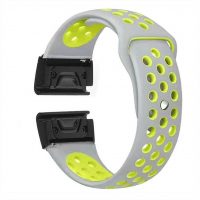 eses Szilikon perforált szíj Garminhoz - Szürke sárga, QuickFit 26mm