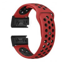 eses Szilikon perforált szíj Garminhoz - Piros fekete, QuickFit 26mm