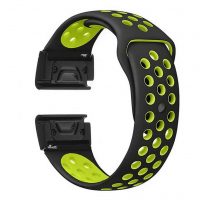 eses Szilikon perforált szíj Garminhoz - Fekete zöld, QuickFit 26mm