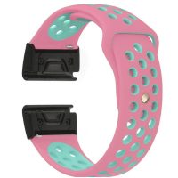 eses Szilikon perforált szíj Garminhoz - Rózsaszín zöld, QuickFit 20 mm