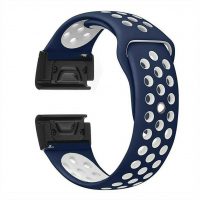 eses Szilikon perforált szíj Garminhoz - Kék fehér, QuickFit 20 mm