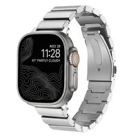 Titán csatlakozószíj Apple Watchhoz - Ezüst fényes 42mm, 44mm, 45mm, 49mm