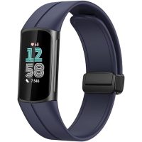 eses Szilikon szalag mágneses csattal Fitbit Charge 5 és 6-hoz - Kék