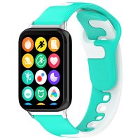 eses Szilikon szíj Xiaomi Redmi Watch 4 és Xiaomi Smart Band 8 Pro órákhoz - Menta és fehér