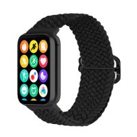 eses Kötött nejlon szíj Xiaomi Redmi Watch 4 és Xiaomi Smart Band 8 Pro órákhoz - Fekete