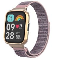 eses Nylon tépőzáras pánt a Xiaomi Redmi Watch 3 Active-hoz - Rózsaszín