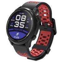 eses Szilikon perforált szíj - Fekete és piros, 22 mm
