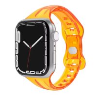 eses szilikon átlátszó szíj Apple Watchhoz - narancssárga 42mm, 44mm, 45mm