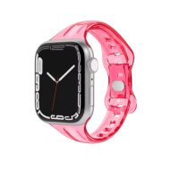 eses szilikon átlátszó szíj Apple Watchhoz - rózsaszín 42mm, 44mm, 45mm