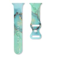 eses Szilikon márvány óraszíj Apple Watch-hoz - Türkiz, 42mm, 44mm, 45mm