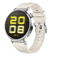 Szőtt Mintás Szilikon Szíj Huawei GT 5-höz – Világosszürke