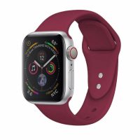 eses Szilikon szíj Apple Watchhoz - Sötétvörös S, M, L - 38mm, 40mm, 41mm