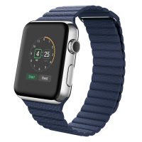 eses Bőr mágnesszíj Apple Watchhoz - Kék 42mm, 44mm, 45mm, 49mm