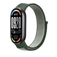 eses nylon heveder Xiaomi Smart Band 8, 9 és 10 számára - Zöld-fehér