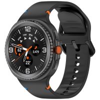 eses Szilikon szíj Samsung Galaxy Watch 4, 5, 6, 7 - Fekete, 20 mm
