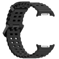 eses Silikonos szövedék Samsung Galaxy Watch 8-hoz - Fekete