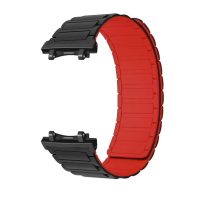 eses mágneses szilikon szíj Amazfit T-Rex 3 Pro 48mm - Fekete-piros