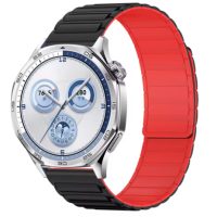 eses mágneses szilikon szíj - Fekete piros, 22 mm