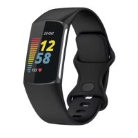 eses Szilikon szíj Fitbit Charge 5 és 6 - L-es méret, fekete