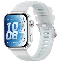 eses Szilikon sport szíj Huawei Watch Fit 3, 4, 4 Pro, 5 és 5 Pro - Világoskék, átlátszó