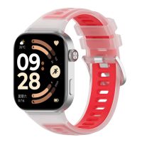 eses Szilikon óraszíj Xiaomi Redmi Watch 4, 5, 6 és Smart Band 8 Pro, 9 Pro és 10 Pro - Piros, átlátszó