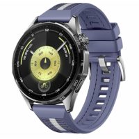 eses Szilikon óraszíj fehér csíkkal - kék, 22 mm