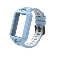 eses Szilikon szíj kerettel Honor Band 9, 10 és 11 - Világoskék-fehér