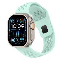 eses Szilikon szíj az Apple Watch-hoz ferde végződésekkel - Menta 42mm, 44mm, 45mm, 49mm