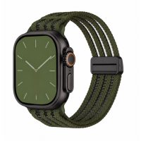 eses Nylon heveder Apple Watch átlátszó csíkokkal - Zöld 38mm, 40mm, 41mm, 42mm