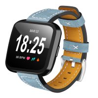 eses Bőrszíj Fitbit Versa-hoz - Kék