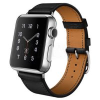 eses Bőrszíj Apple Watchhoz - Fekete 42mm, 44mm, 45mm, 49mm