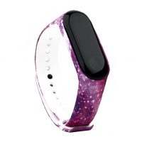 eses Karkötő Xiaomi Mi Band 3 és Xiaomi Mi Band 4 készülékekhez - Lila mintás