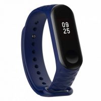 eses Karkötő Xiaomi Mi Band 3 és Xiaomi Mi Band 4 készülékekhez - Sötétkék mintás